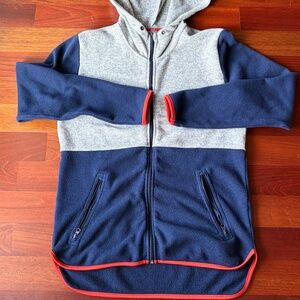 BDG Gray and Navy Full Zip Hoodie - Unisex